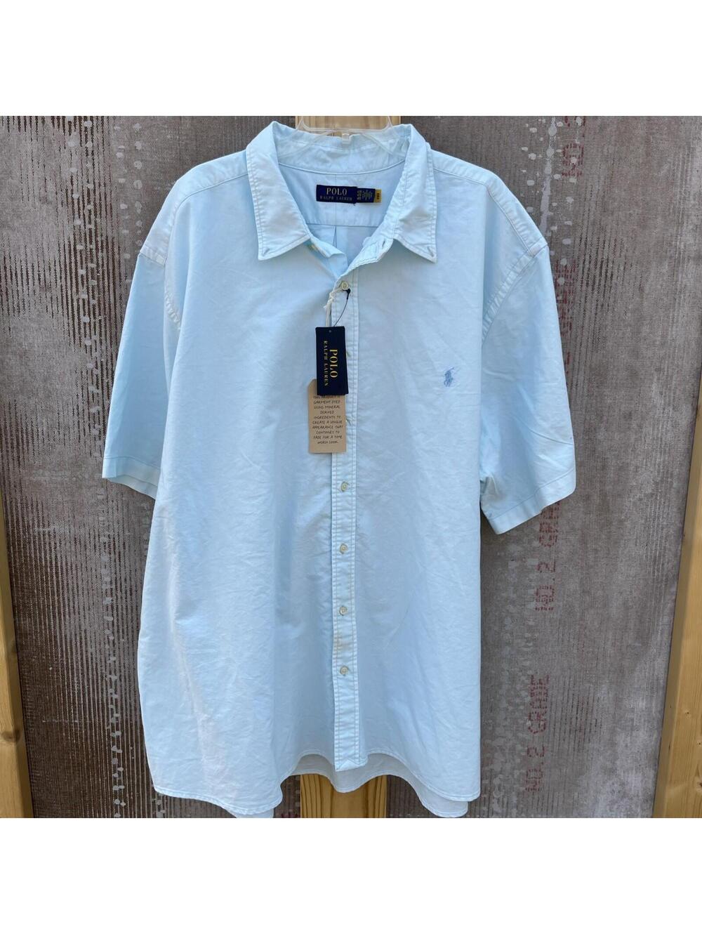 NEW Polo Ralph Lauren Button Down Shirt Mens 4XLT  Light Blue Rare Big Tall $125